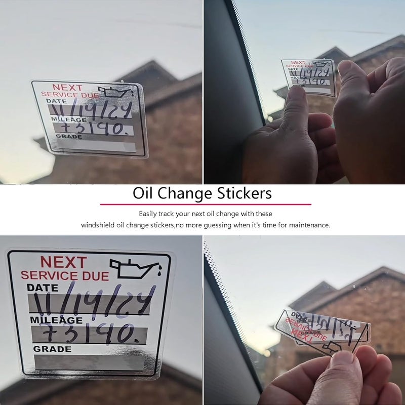 Chardime Oil Change Stickers，300pcs 2x2 inch Oil Change Stickers for windscreen - Easy to use and Remove - Image 3